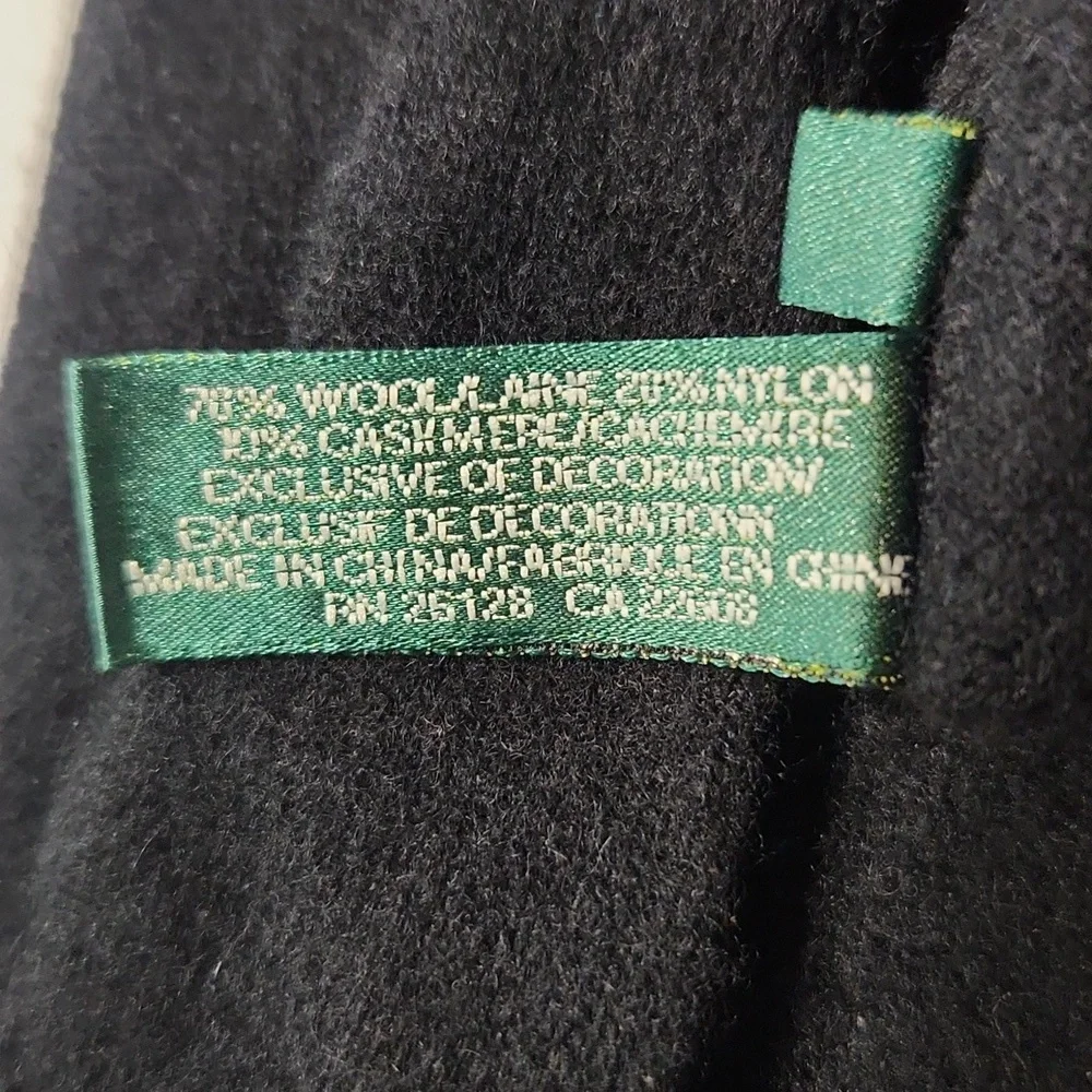 Lauren Ralph Lauren Wool & Cashmere Gloves Black Size Small
